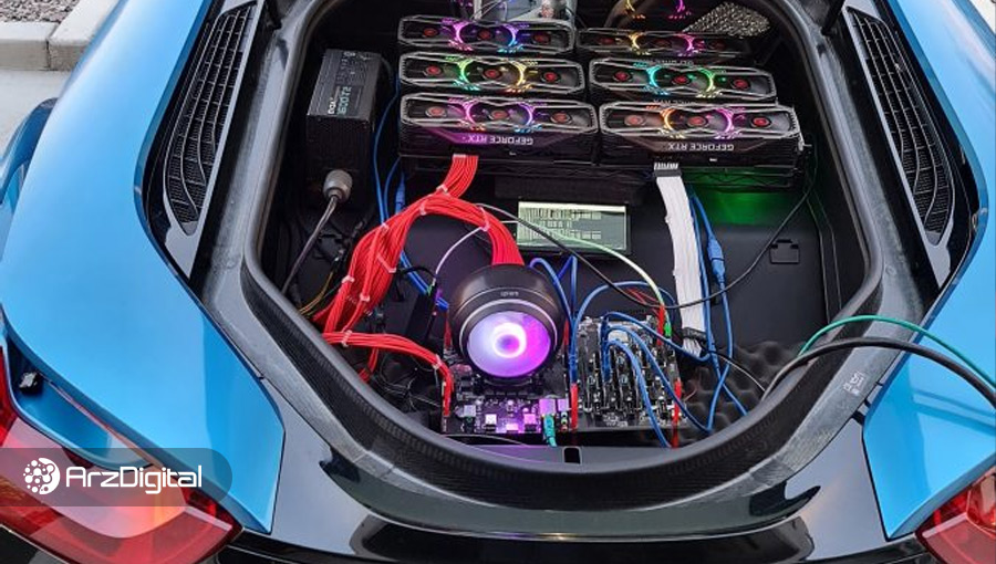 مردی در خودروی BMW خود ریگ استخراج ارز دیجیتال کار گذاشت