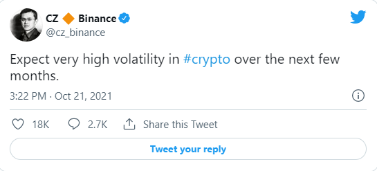 توییت مدیرعامل بایننس در مورد نوسانات شدید بازار؛ آیا او چیزی می‌داند که ما نمی‌دانیم؟
